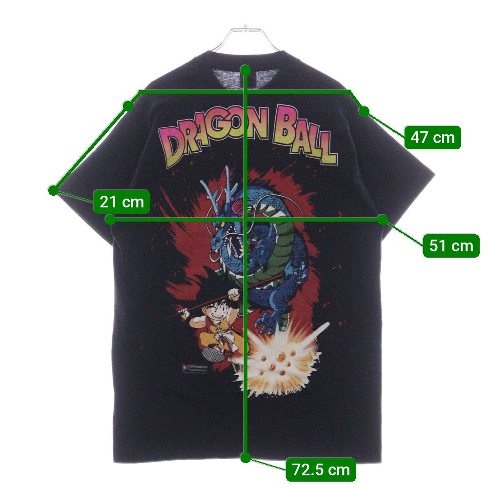 VINTAGE(ヴィンテージ) 80s DRAGON BALL ドラゴンボール 両面プリント クルーネック 半袖Tシャツ ブラック
