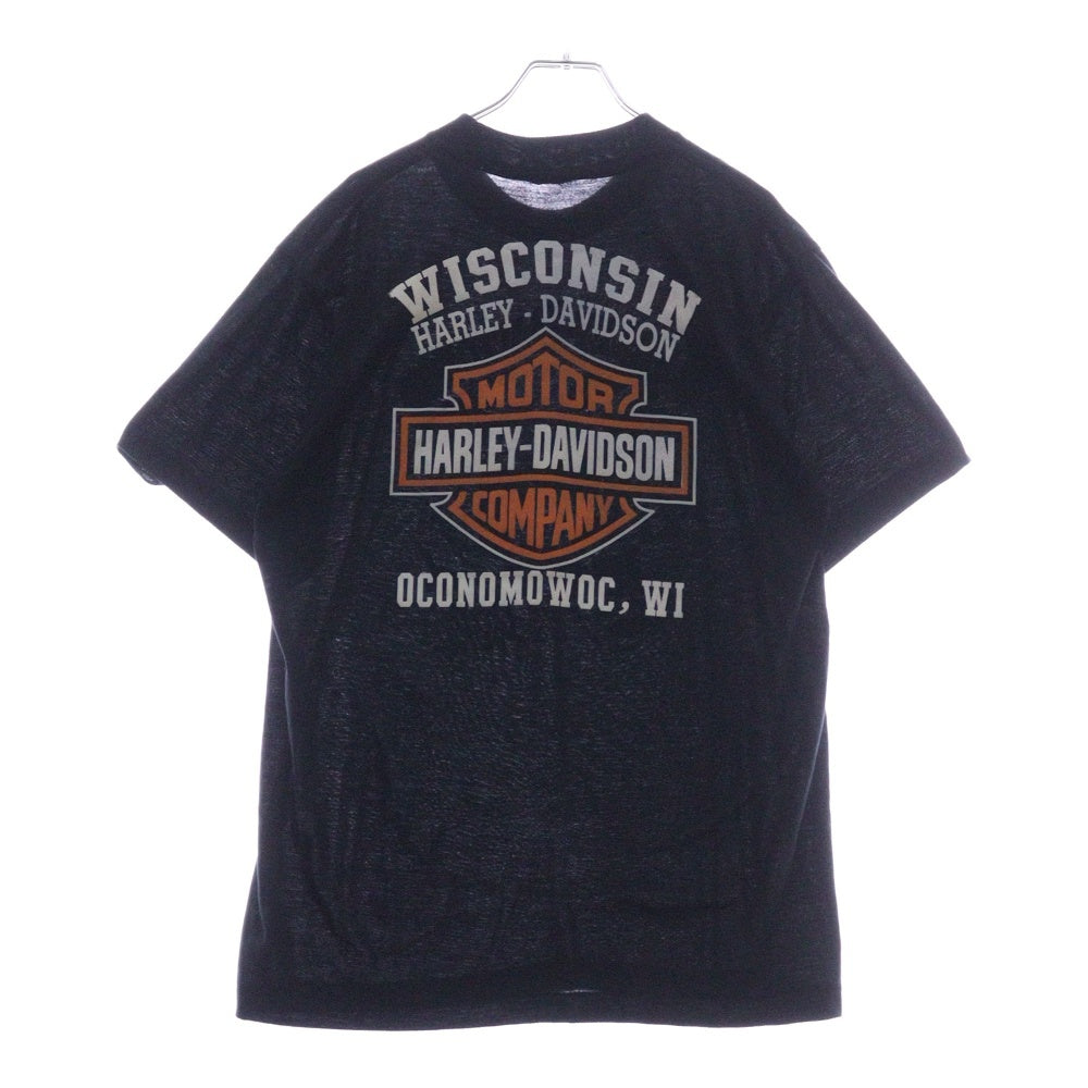 VINTAGE(ヴィンテージ) 90s HARLEY DAVIDSON AGXZ 両面プリント クルーネック 半袖Tシャツ ブラック