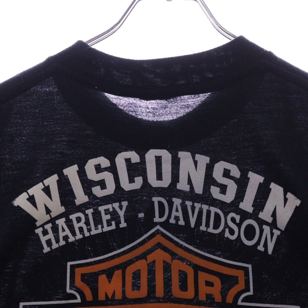 VINTAGE(ヴィンテージ) 90s HARLEY DAVIDSON AGXZ 両面プリント クルーネック 半袖Tシャツ ブラック