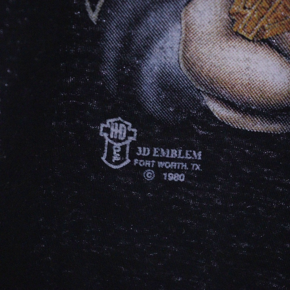 VINTAGE(ヴィンテージ) 90s HARLEY DAVIDSON AGXZ 両面プリント クルーネック 半袖Tシャツ ブラック