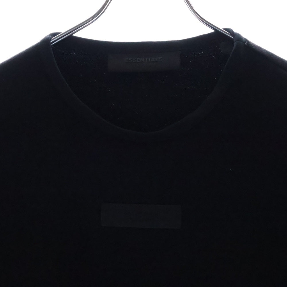 FEAR OF GOD ESSENTIALS(フィアオブゴッド エッセンシャルズ) ラバーロゴ付き パイピングフリーススウェット ブラック