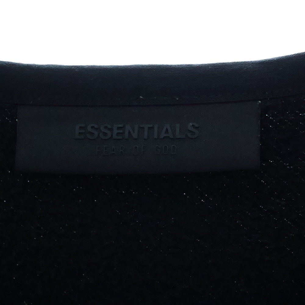 FEAR OF GOD ESSENTIALS(フィアオブゴッド エッセンシャルズ) ラバーロゴ付き パイピングフリーススウェット ブラック