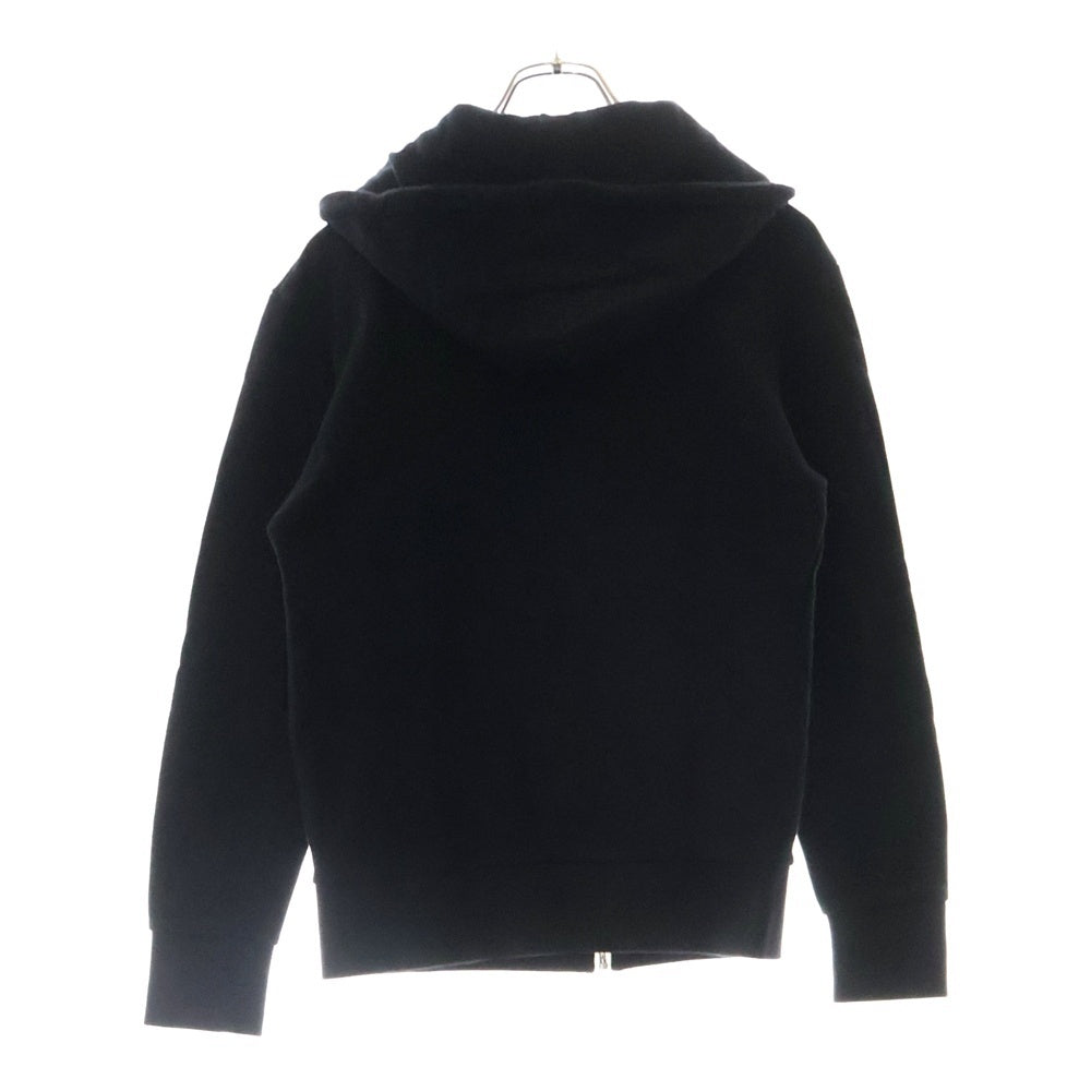 MAISON KITSUNE(メゾンキツネ) フロントトリコロールロゴ刺繍 ジップアップパーカー ブラック レディース FW17M711
