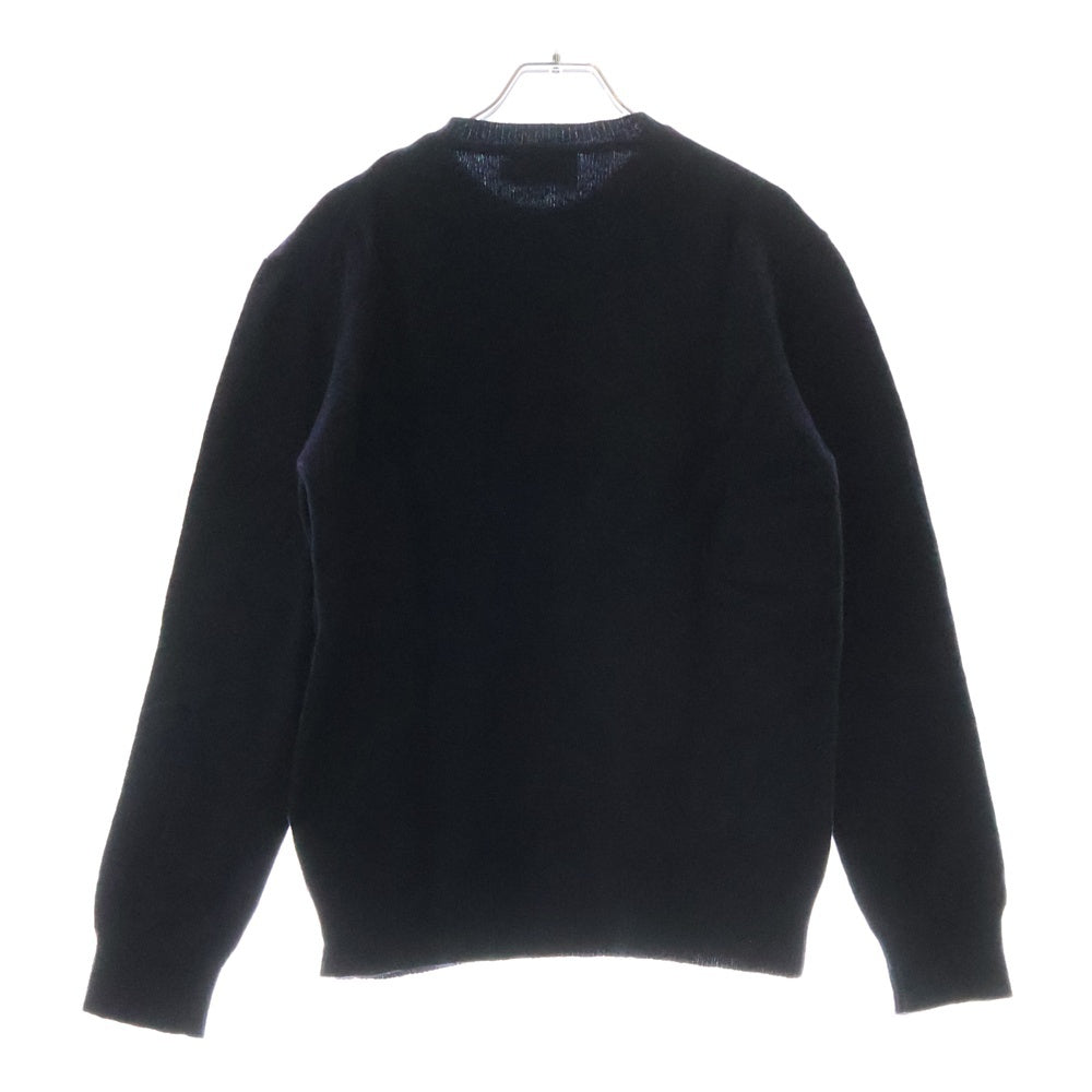 MAISON KITSUNE(メゾンキツネ) 14AW フロントロゴ刺繍 ウール ニットセーター ネイビー レディース FW14-MK-004-PU