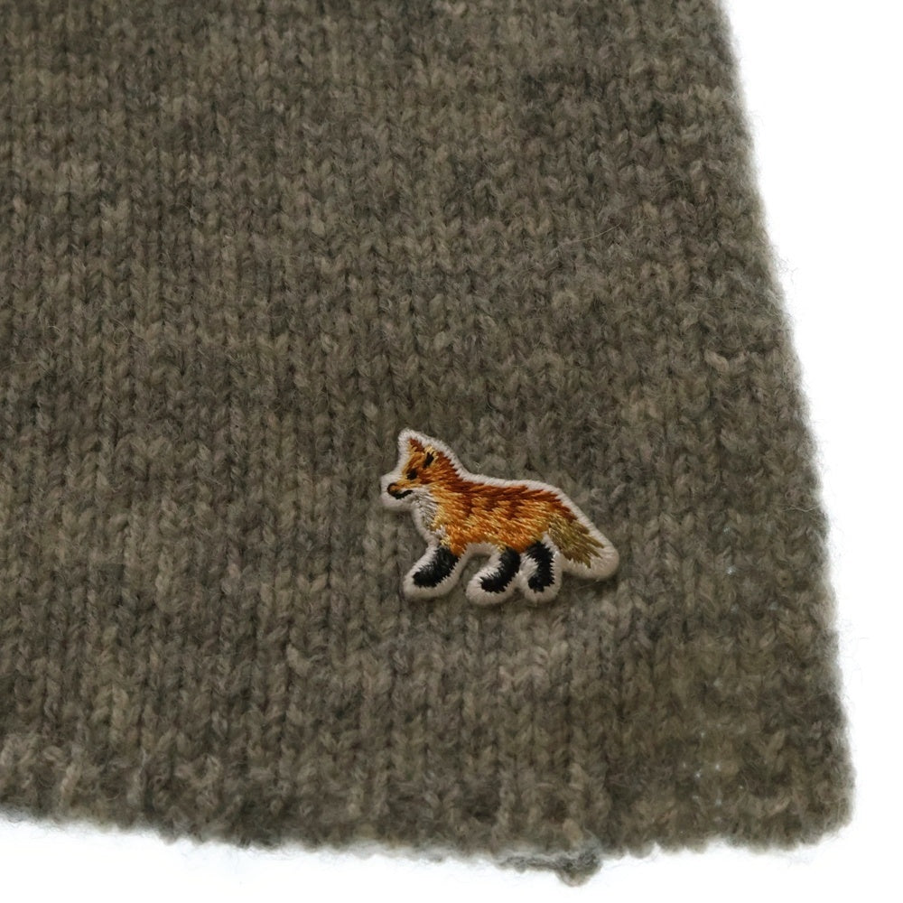 MAISON KITSUNE(メゾンキツネ) ロゴ刺繍 ウール レディース マフラー グレー KUN-8653-B