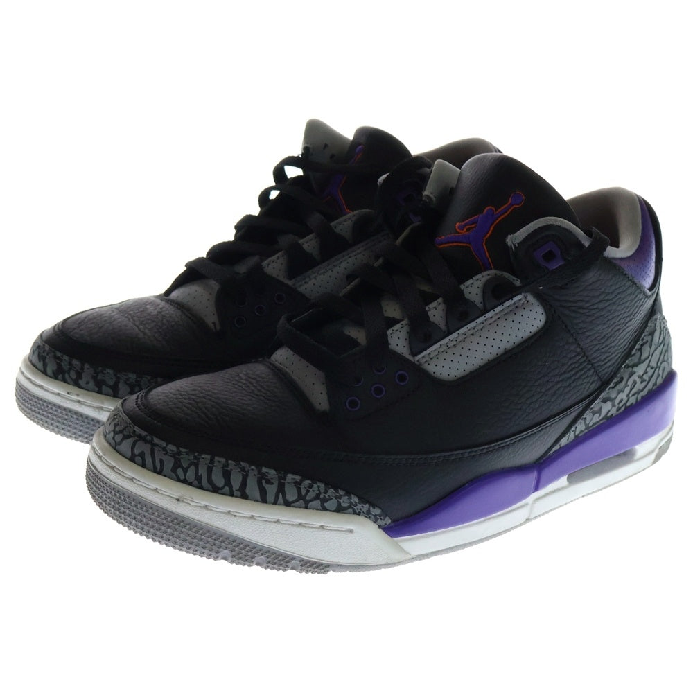 NIKE(ナイキ) AIR JORDAN 3 RETRO COURT PURPLE CT8532-050 エアジョーダン3 コートパープル ハイカットスニーカー ブラック/パープル US9/27cm