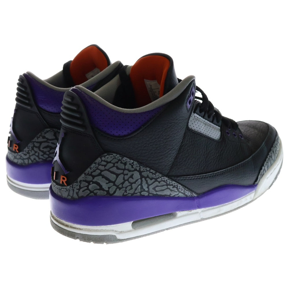 NIKE(ナイキ) AIR JORDAN 3 RETRO COURT PURPLE CT8532-050 エアジョーダン3 コートパープル ハイカットスニーカー ブラック/パープル US9/27cm