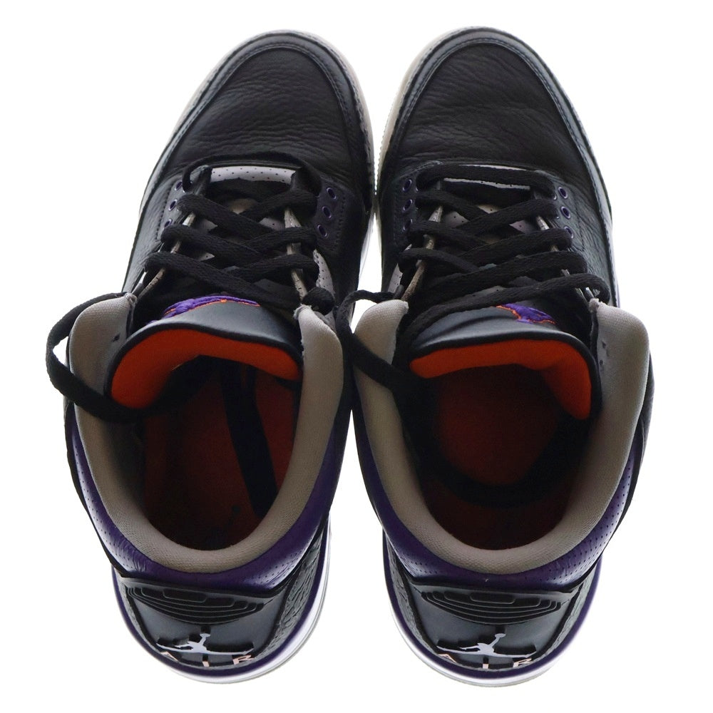 NIKE(ナイキ) AIR JORDAN 3 RETRO COURT PURPLE CT8532-050 エアジョーダン3 コートパープル ハイカットスニーカー ブラック/パープル US9/27cm