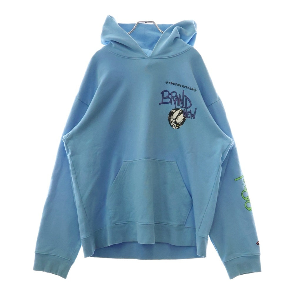 CHROME HEARTS(クロムハーツ) 24SS ×MATTY BOY BRAIN NEW PULLOVER HOODIE マッティボーイ ブレインニュー プリントフーディー プルオーバーパーカー ブルー