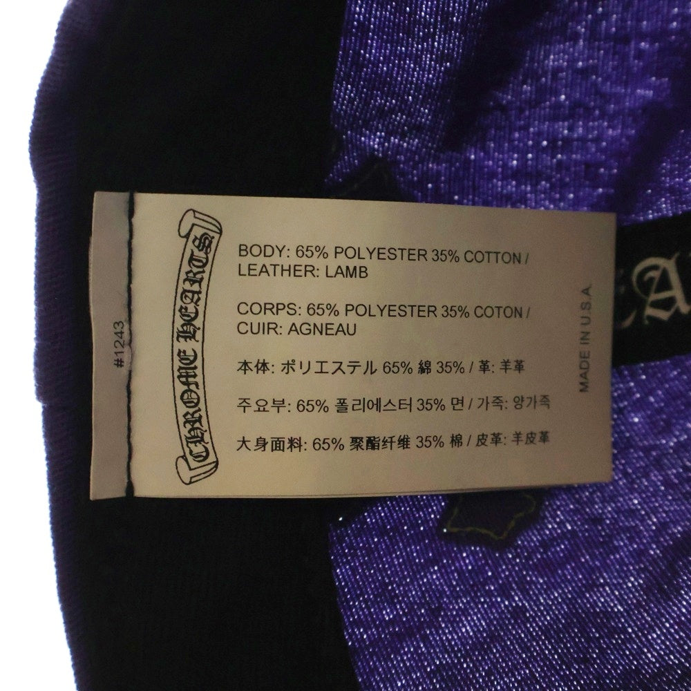 CHROME HEARTS(クロムハーツ) HAT 5 PANEL CAP BSBL SAX PRPL W/KLY GRN セメタリークロスパッチ ベースボールキャップ 帽子 パープル/グリーン