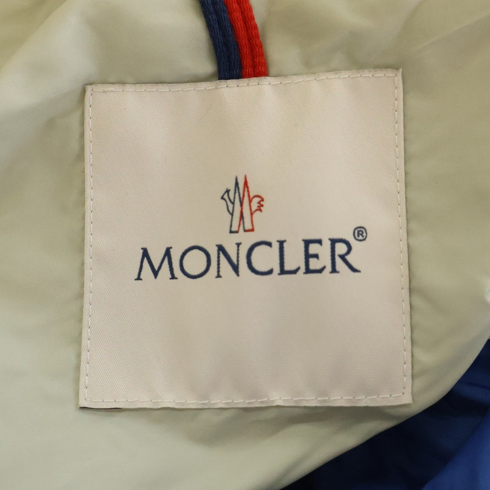 MONCLER(モンクレール) 24SS BUCIE GIUBBOTTO フロントロゴ刺繍 ジップアップ ナイロンジャケット ブルー/ブラウン/アイボリー J10911A00091 5968E