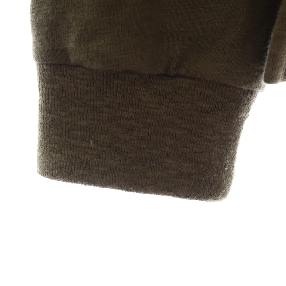 BURBERRY(バーバリー) EKD print stripe detail Cotton Sweatshirt 袖ロゴプリント クルーネック 長袖スウェット トレーナー カーキ 8091889
