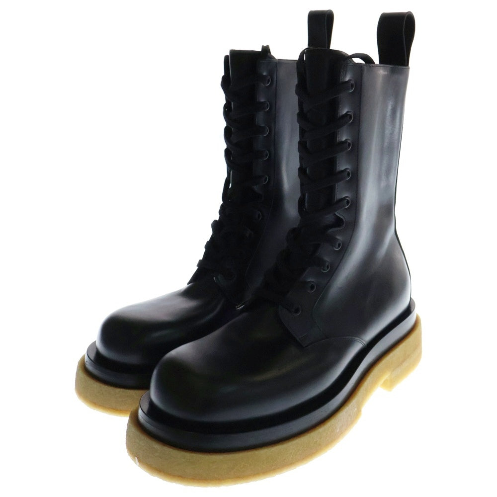 BOTTEGA VENETA(ボッテガヴェネタ) MILITARY CALF ミリタリー カーフレザー レースアップ ブーツ ブラック 667093 VBFS50 1000