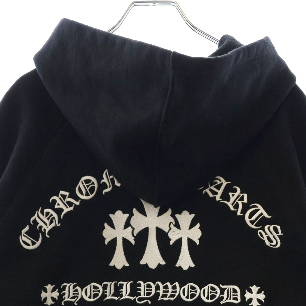 CHROME HEARTS(クロムハーツ) SAILIN ON ZIP HD セメタリークロス刺繍ジップアップパーカー ブラック