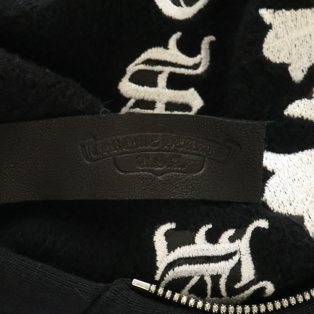 CHROME HEARTS(クロムハーツ) SAILIN ON ZIP HD セメタリークロス刺繍ジップアップパーカー ブラック