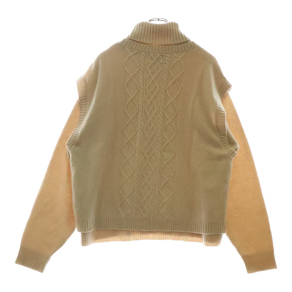 RYO TAKASHIMA(リョウ タカシマ) 3way Layered Turtleneck Knit レイヤードニット タートルネックセーター ベージュ 101903004