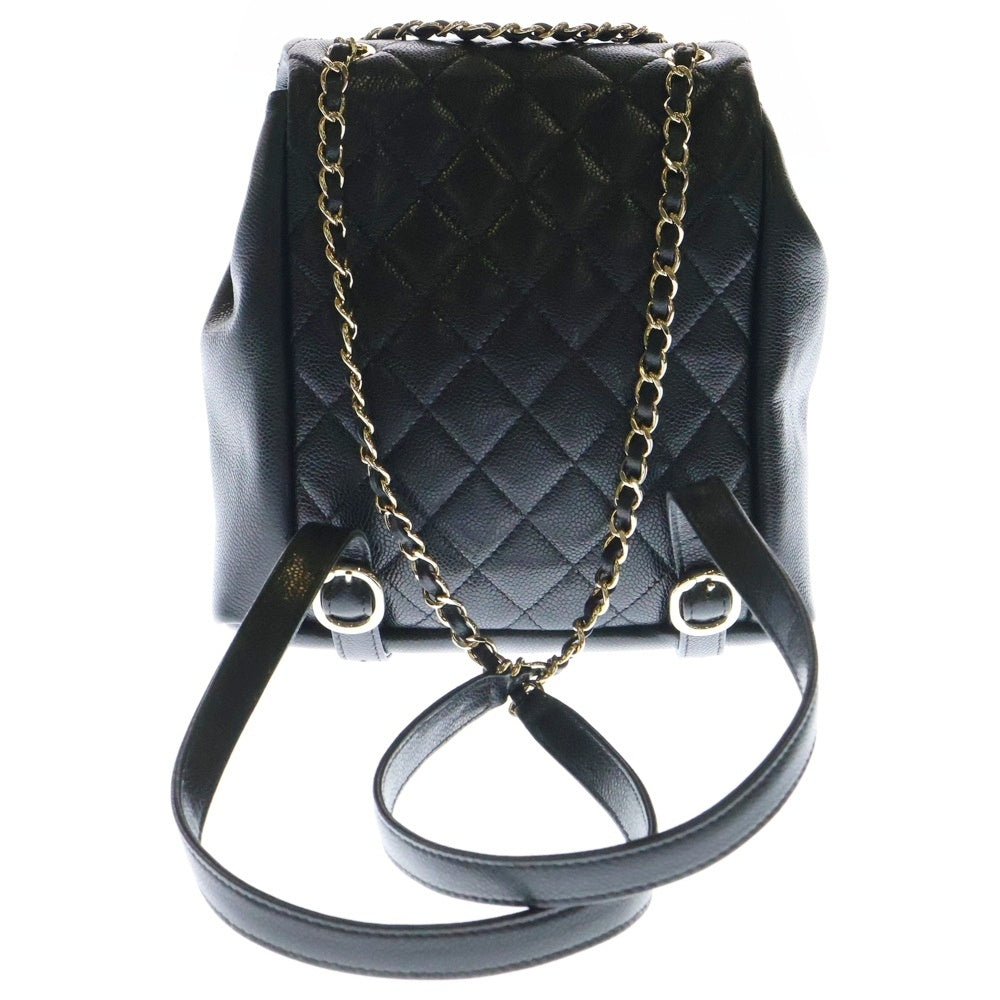 CHANEL(シャネル) マトラッセ キャビアスキン チェーンショルダー 2Way バックパック リュック ブラック AS3860