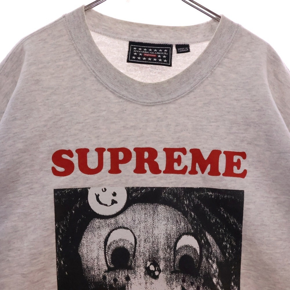 SUPREME(シュプリーム) 21SS ×HYSTERIC GLAMOUR ヒステリックグラマー フロントプリント クルーネック 長袖スウェット トレーナー グレー
