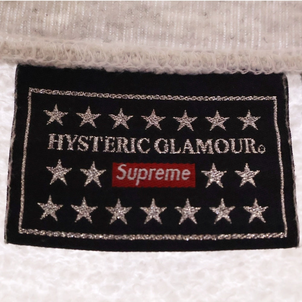 SUPREME(シュプリーム) 21SS ×HYSTERIC GLAMOUR ヒステリックグラマー フロントプリント クルーネック 長袖スウェット トレーナー グレー