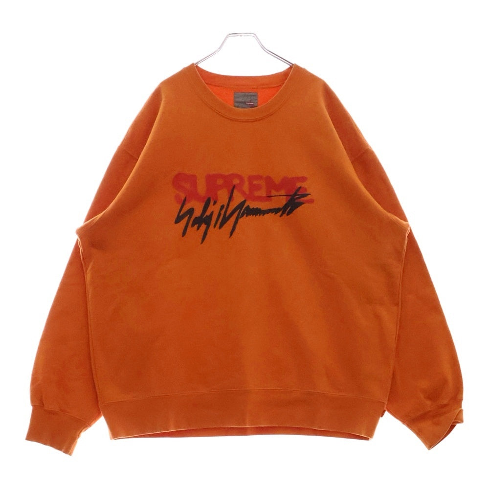SUPREME(シュプリーム) 20AW ×Yohji Yamamoto ヨウジヤマモト フロントプリント クルーネック 長袖スウェット トレーナー オレンジ