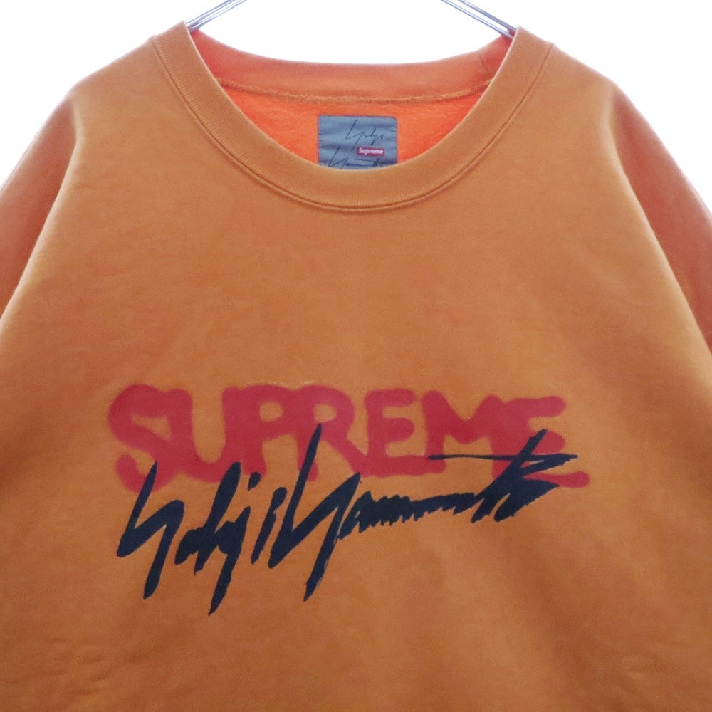 SUPREME(シュプリーム) 20AW ×Yohji Yamamoto ヨウジヤマモト フロントプリント クルーネック 長袖スウェット トレーナー オレンジ