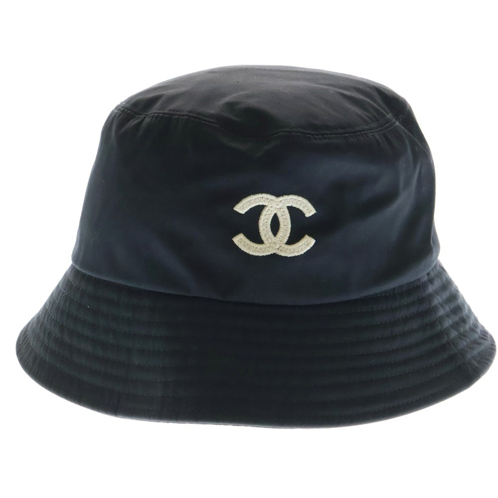 CHANEL(シャネル) ココマーク刺繍 コットン バケットハット ブラック 