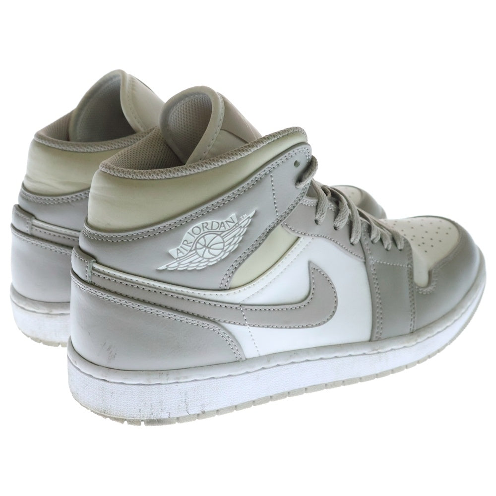NIKE(ナイキ) AIR JORDAN 1 MID LINEN エア ジョーダン1 ミッド リネン ミッドカットスニーカー 554724-082 グレー/ホワイト US9.5/27.5cm