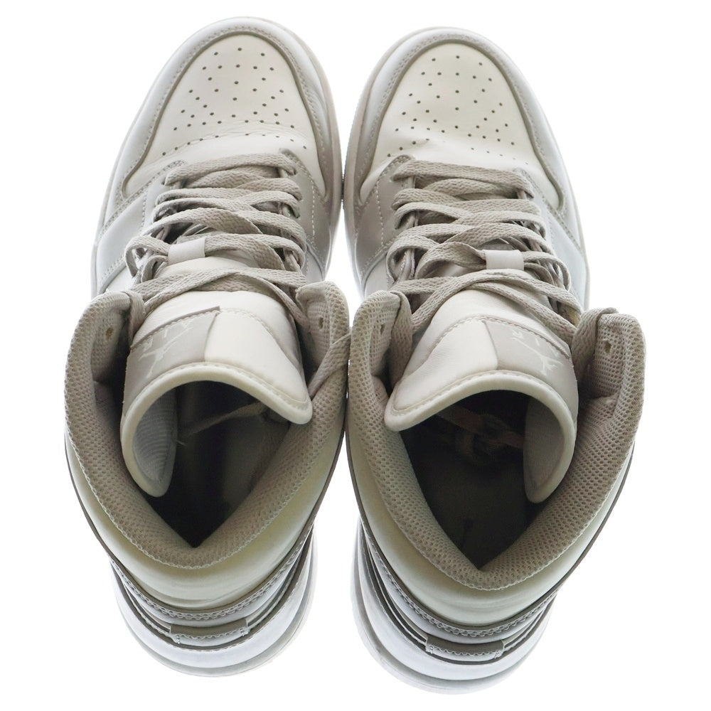 NIKE(ナイキ) AIR JORDAN 1 MID LINEN エア ジョーダン1 ミッド リネン ミッドカットスニーカー 554724-082 グレー/ホワイト US9.5/27.5cm