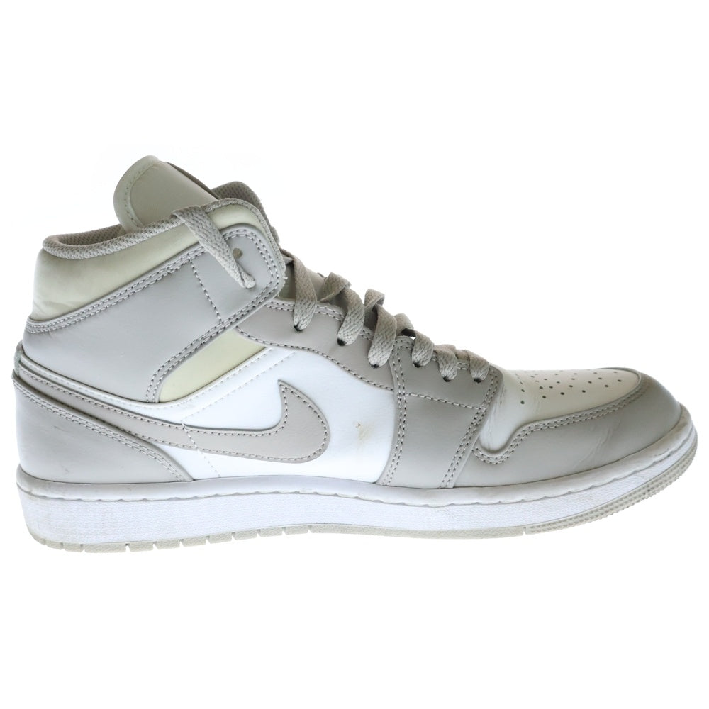 NIKE(ナイキ) AIR JORDAN 1 MID LINEN エア ジョーダン1 ミッド リネン ミッドカットスニーカー 554724-082 グレー/ホワイト US9.5/27.5cm