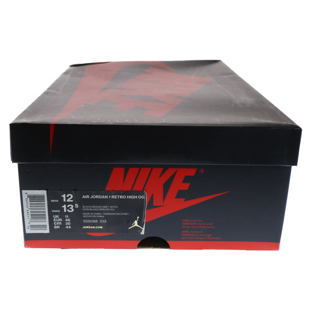 NIKE(ナイキ) AIR JORDAN1 RETRO HIGH OG SHADOW エアジョーダン1 レトロ ハイカットスニーカー シャドー グレー/ブラック US12/30cm 555088-013