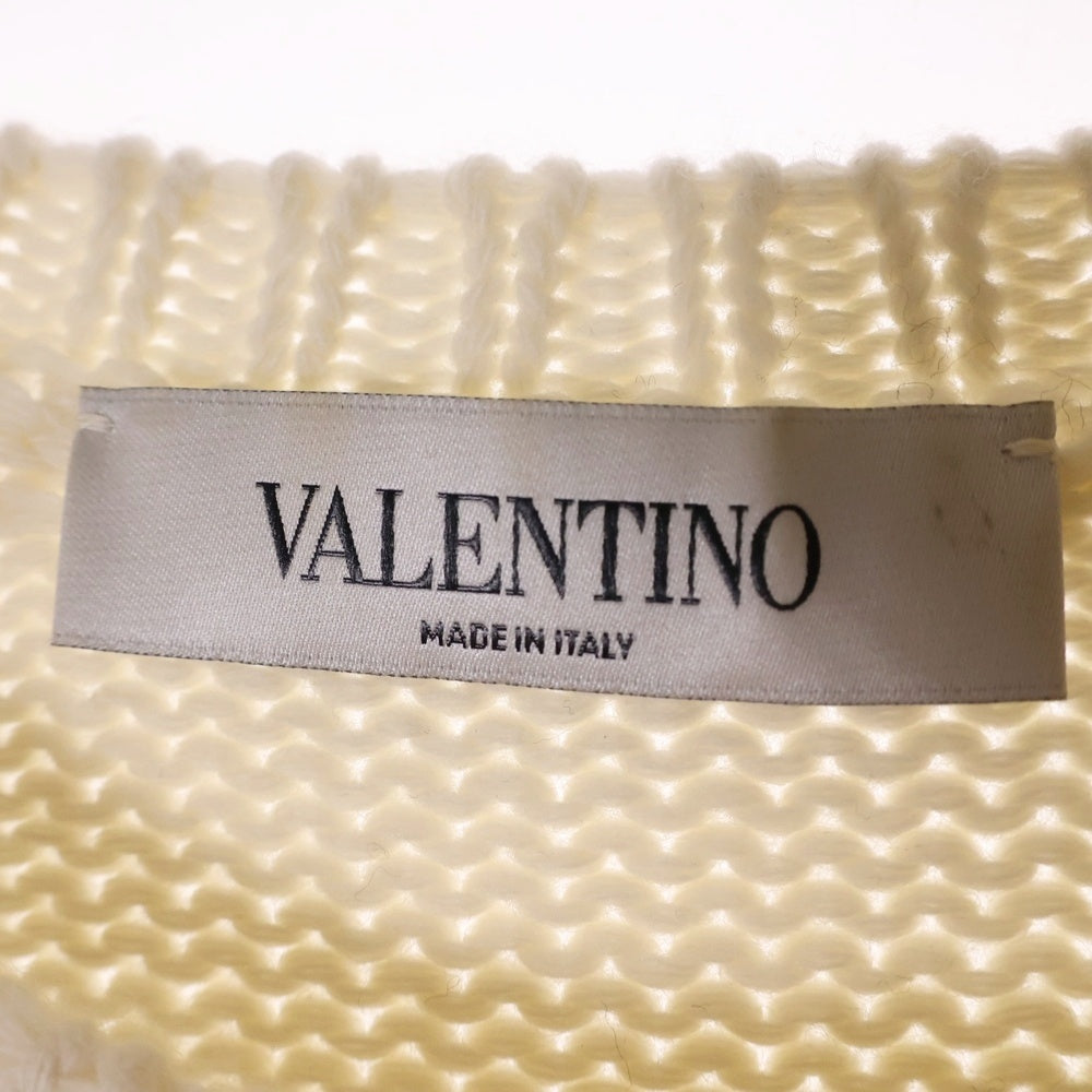 VALENTINO(ヴァレンチノ) レディース スパンコール ウール クルーネック ニット ホワイト W80KC28J6SA