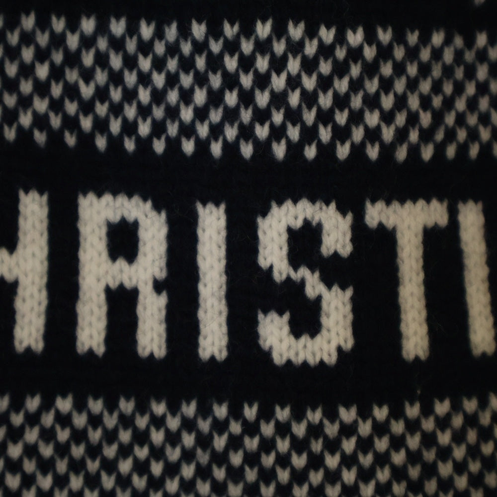 Christian Dior(クリスチャンディオール) フロントロゴ ウール×カシミヤ ハイネックニットセーター ネイビー レディース 144S77AM134