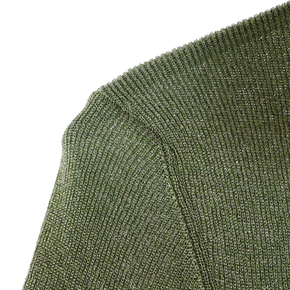 SAINT LAURENT PARIS(サンローランパリ) ラメ入り タイトフィット 長袖カットソー グリーン 670073 Y75GK