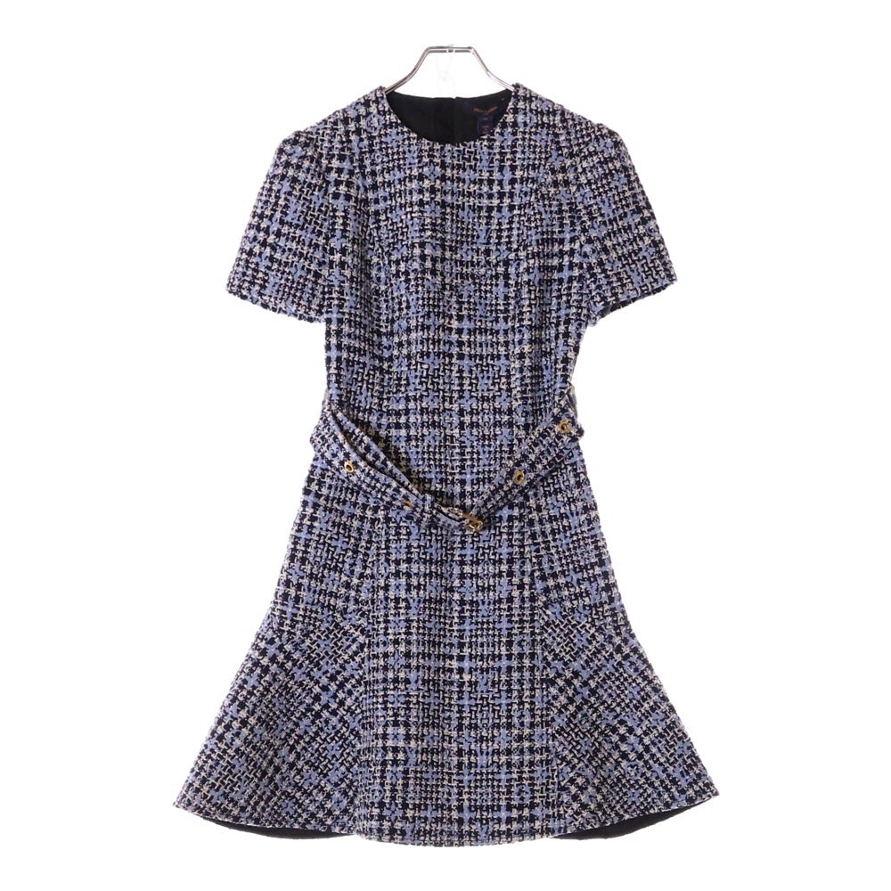 LOUIS VUITTON(ルイヴィトン) 22SS モノグラム ツイードス ケータードレス レディース ブルー RW221W JM8 FMDR29