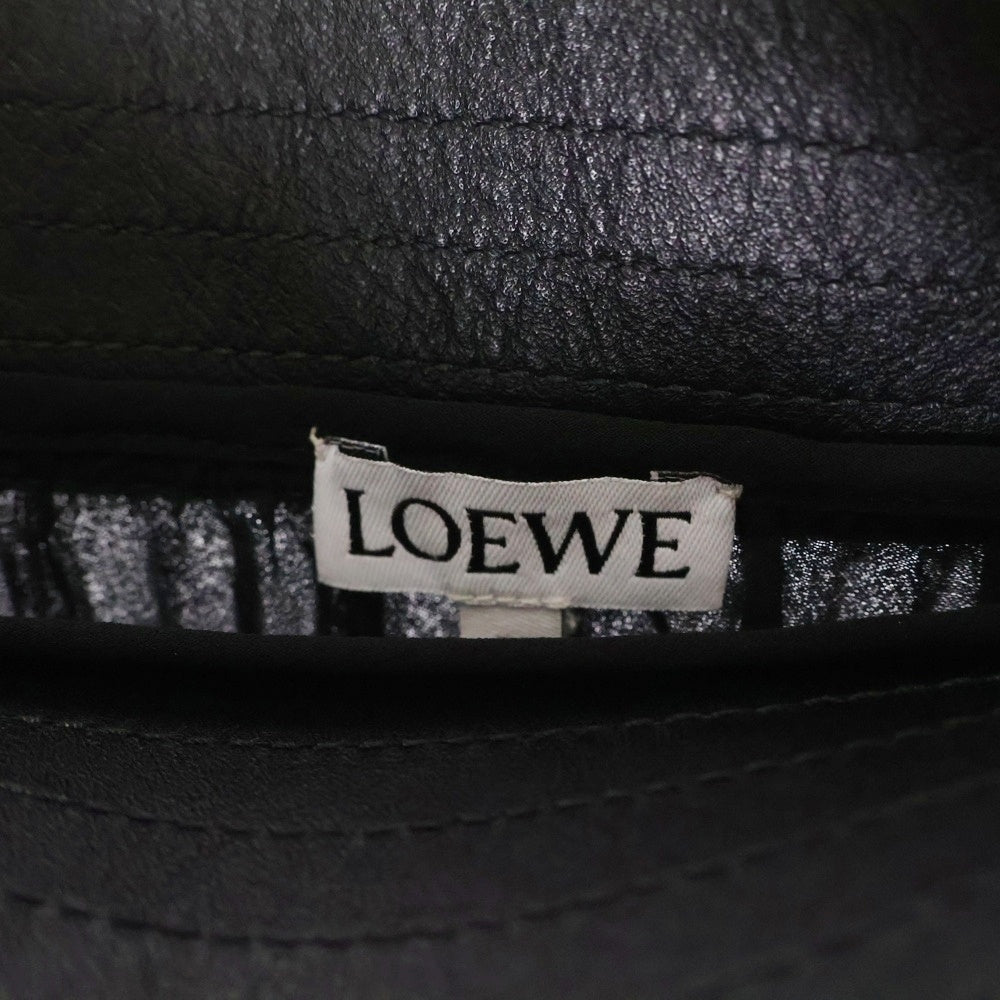 LOEWE(ロエベ) アナグラムロゴ刻印ボタン プリーツスカート ブラック レディース S359344XBD