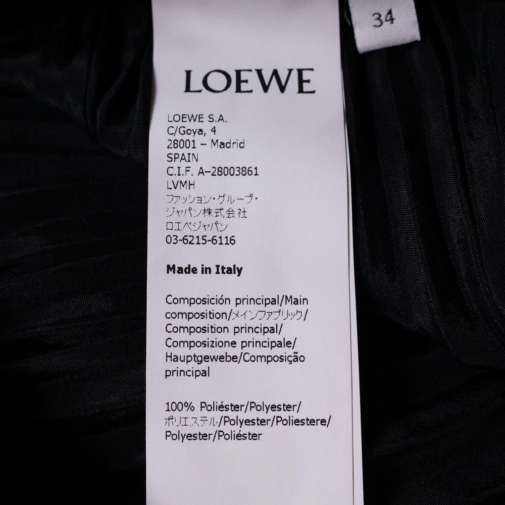 LOEWE(ロエベ) アナグラムロゴ刻印ボタン プリーツスカート ブラック レディース S359344XBD