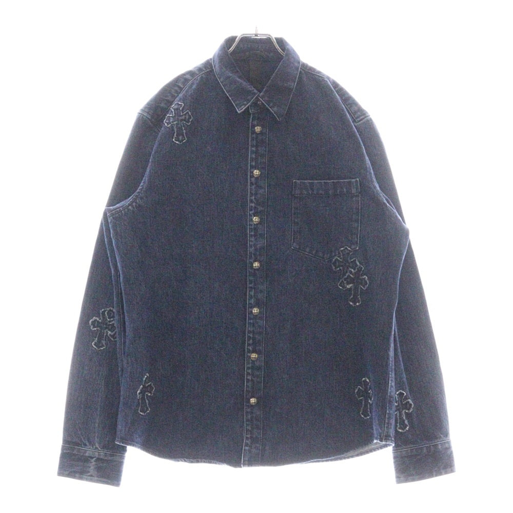 CHROME HEARTS(クロムハーツ) LOOSEEND DNM VJ DNM PTCH ルーズエンド クロスパッチ デニム 長袖シャツ インディゴ