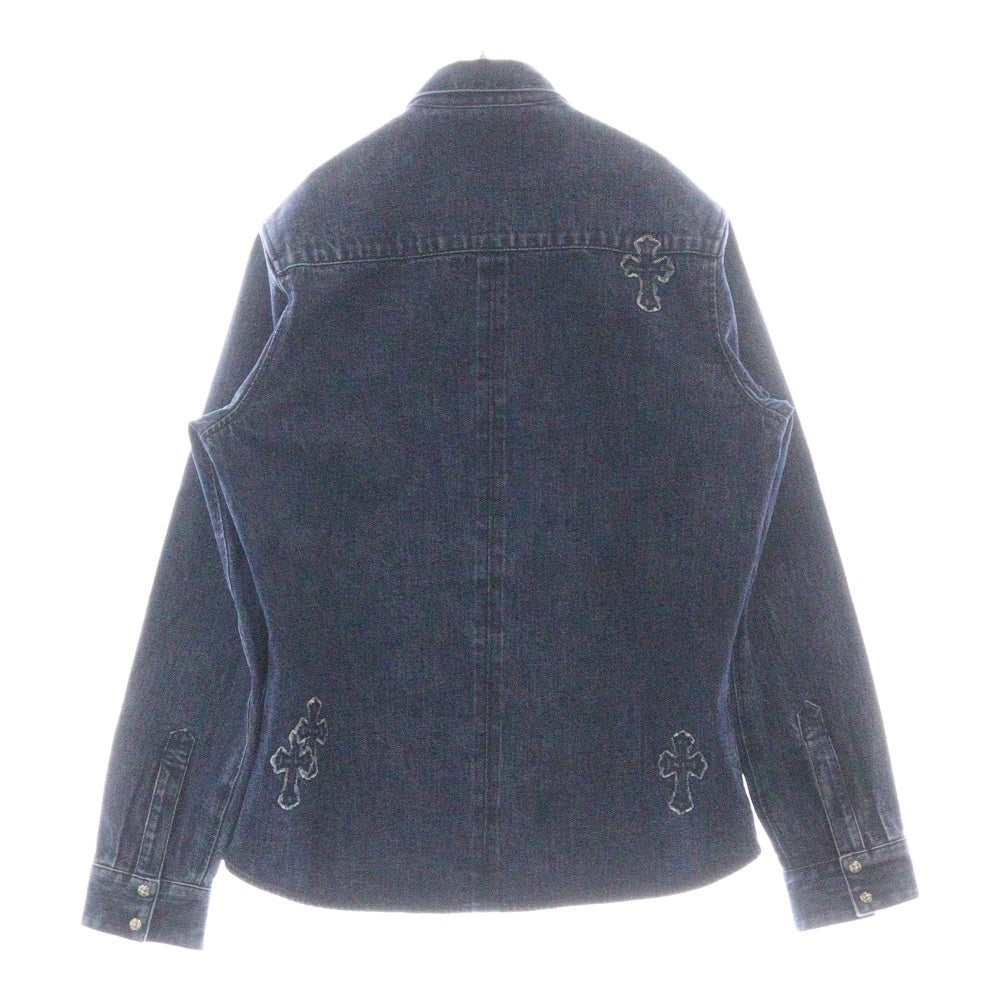 CHROME HEARTS(クロムハーツ) LOOSEEND DNM VJ DNM PTCH ルーズエンド クロスパッチ デニム 長袖シャツ インディゴ