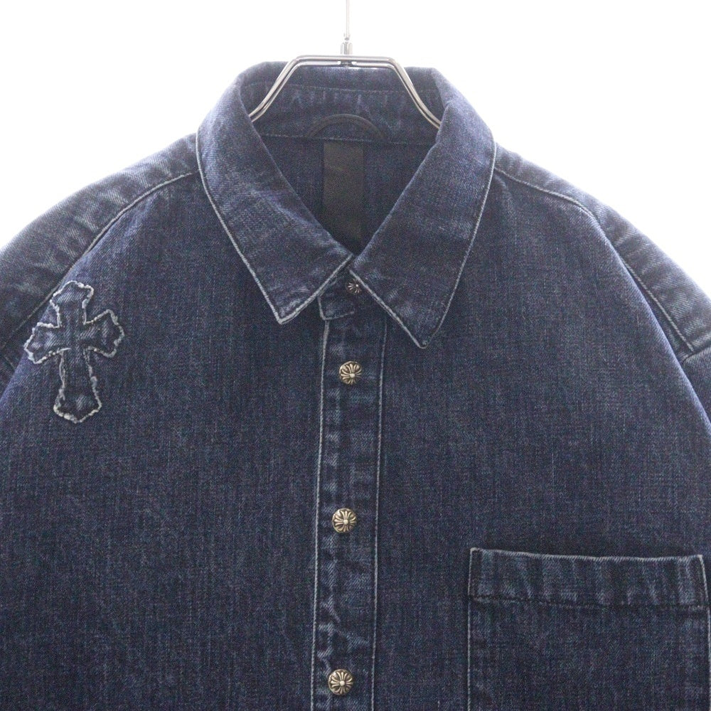 CHROME HEARTS(クロムハーツ) LOOSEEND DNM VJ DNM PTCH ルーズエンド クロスパッチ デニム 長袖シャツ インディゴ
