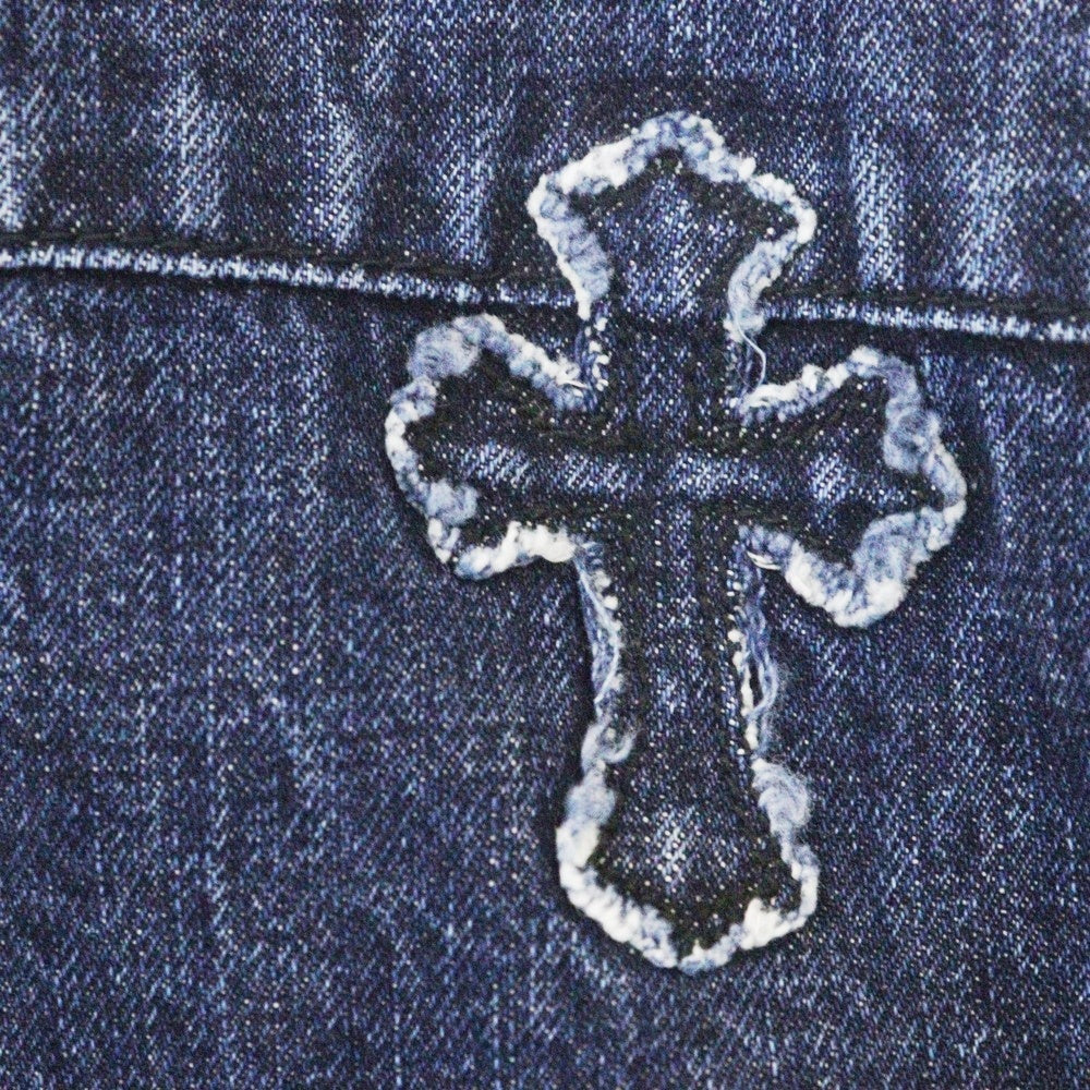 CHROME HEARTS(クロムハーツ) LOOSEEND DNM VJ DNM PTCH ルーズエンド クロスパッチ デニム 長袖シャツ インディゴ