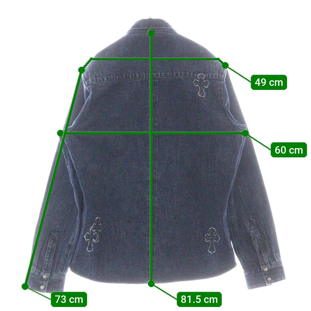 CHROME HEARTS(クロムハーツ) LOOSEEND DNM VJ DNM PTCH ルーズエンド クロスパッチ デニム 長袖シャツ インディゴ