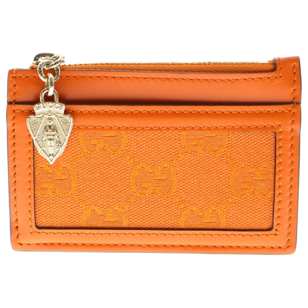 GUCCI(グッチ) GGキャンバス レザー切り替え カードケース コインケース オレンジ 790033/203887