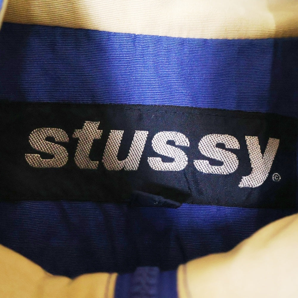 STUSSY(ステューシー) 90s 紺タグ ロゴ刺繍 オーバーサイズナイロントラックジャケット ブルー