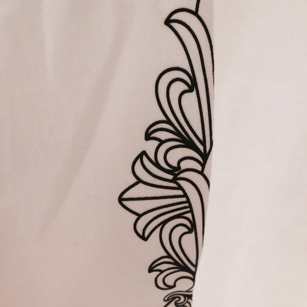 CHROME HEARTS(クロムハーツ) LOVE YOU NECK LOGO ラブユー ネックロゴ 袖フローラルプリント クルーネックスウェット ホワイト