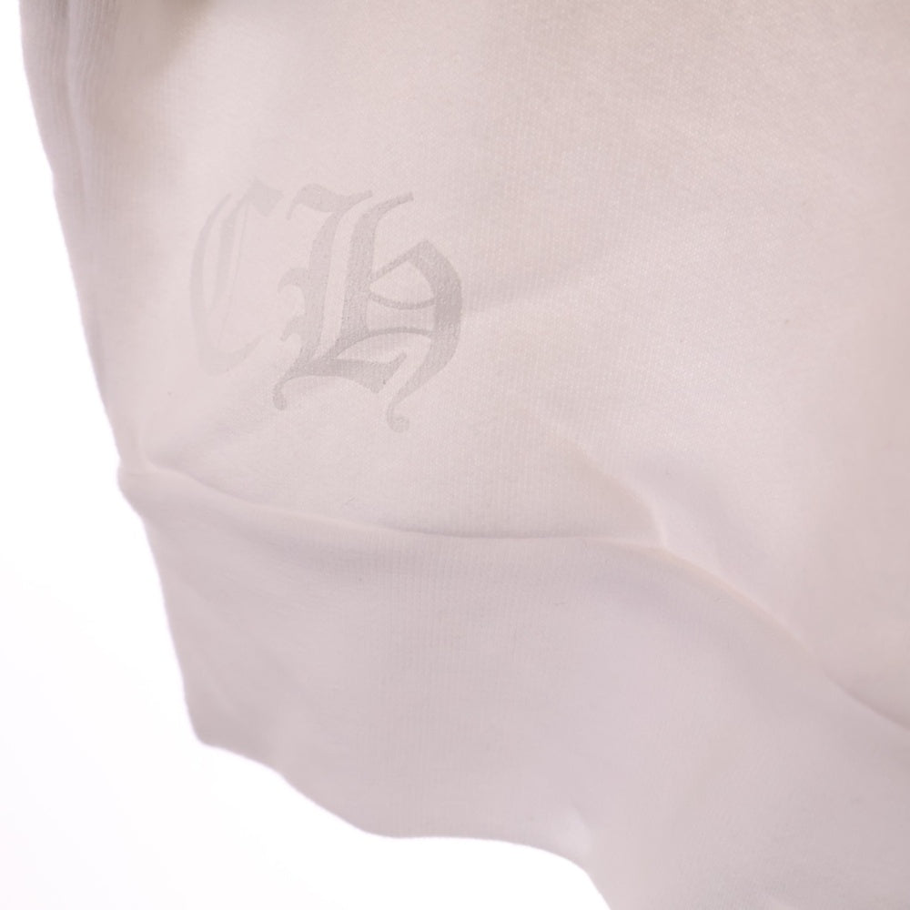 CHROME HEARTS(クロムハーツ) LOVE YOU NECK LOGO ラブユー ネックロゴ 袖フローラルプリント クルーネックスウェット ホワイト