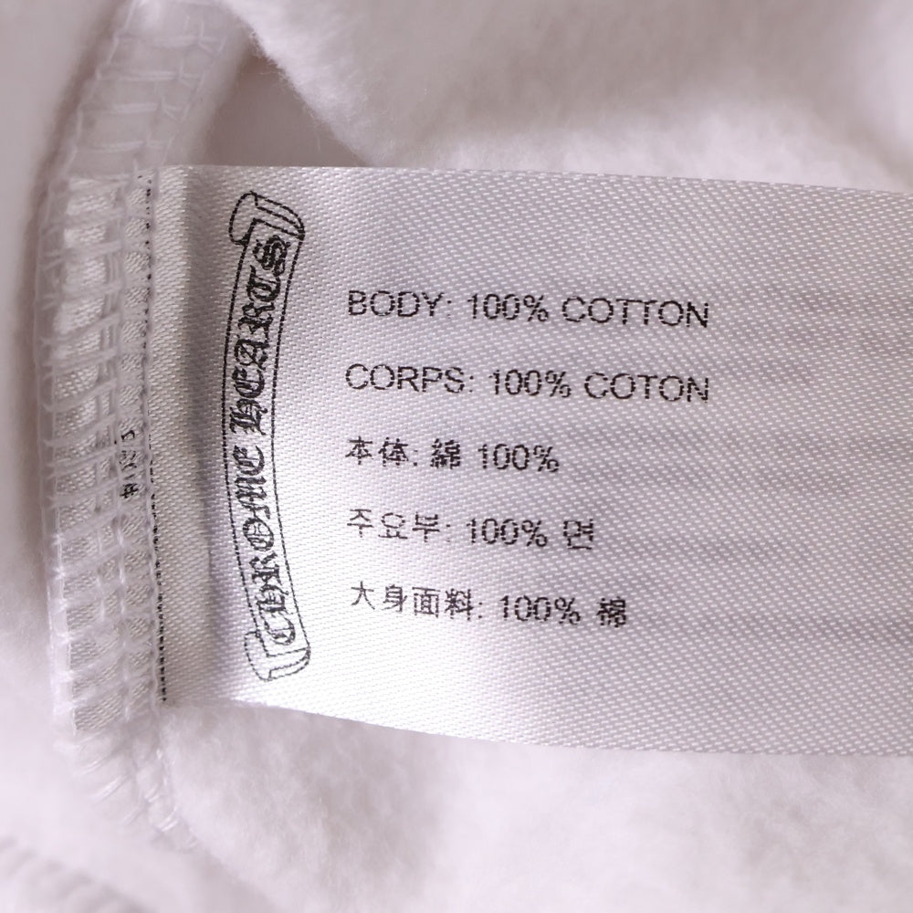 CHROME HEARTS(クロムハーツ) LOVE YOU NECK LOGO ラブユー ネックロゴ 袖フローラルプリント クルーネックスウェット ホワイト