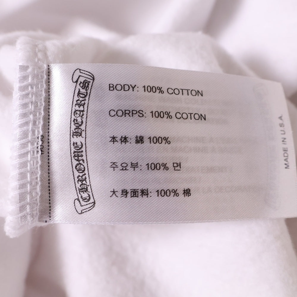 CHROME HEARTS(クロムハーツ) LOVE YOU NECK LOGO ラブユー ネックロゴ 袖フローラルプリント クルーネックスウェット ホワイト