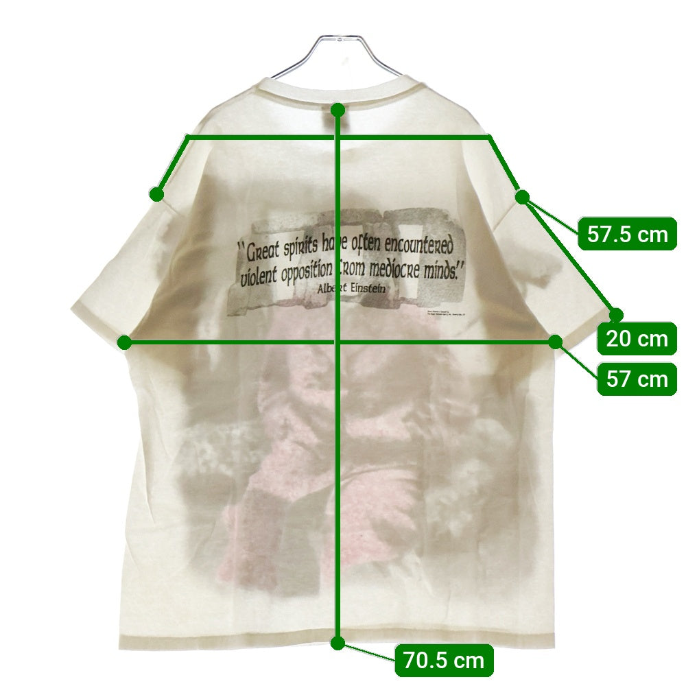 VINTAGE(ヴィンテージ) 90s Albert Einstein アインシュタイン 半袖Tシャツ クルーネックカットソー ホワイト