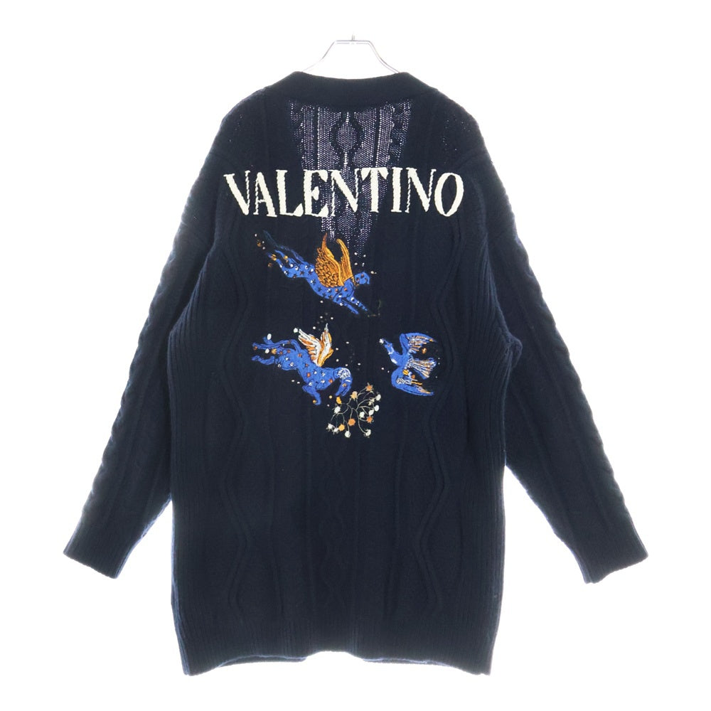 VALENTINO(ヴァレンティノ) バック刺繍 ローゲージカーディガン ネイビー XV3KA01P853