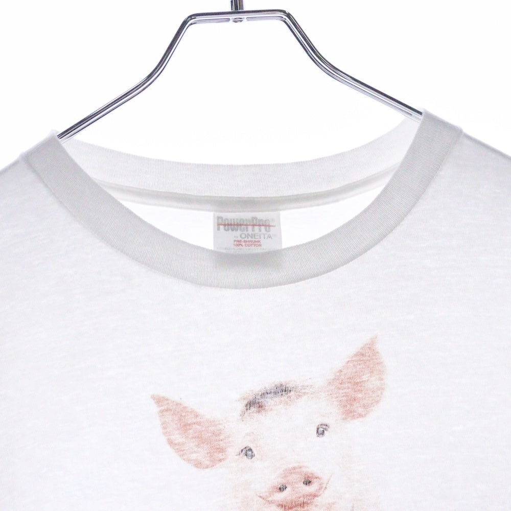VINTAGE(ヴィンテージ) 90s BABE PIG ベイブピッグ プリント クルーネック 半袖Tシャツ ホワイト